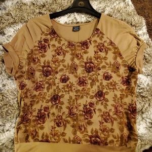 🍀Faded Glory top brown cute Larfe